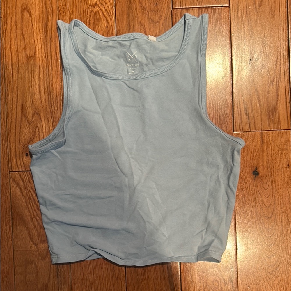 PacSun Blue Sleeveless Muscle Crop Top